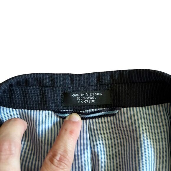 Tommy Hilfiger Blazer Men’s Size 46 R Grey Pin Stripe Suit Jacket Wool - Picture 4 of 7